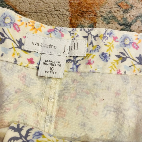 J.Jill Live in Chino Floral Pencil Mini Skirt Zip Pocket Stretch Multicolor - Picture 6 of 8